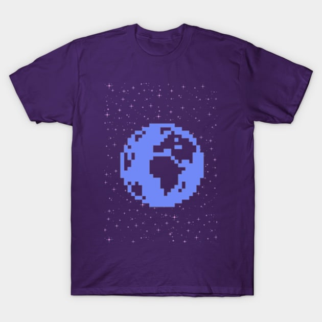 Pixel earth T-Shirt by tastelesssandwiches